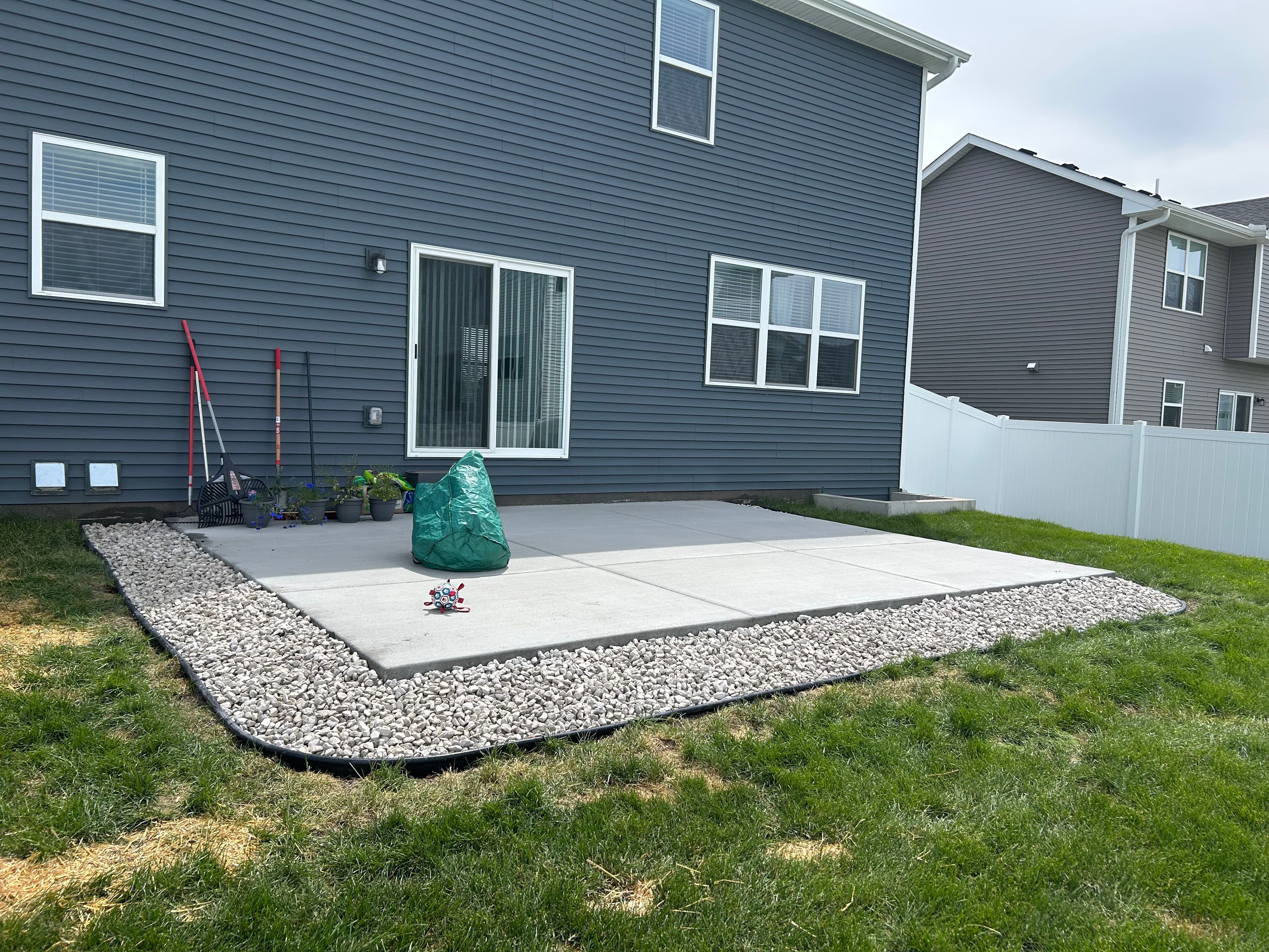 Project Rock Beds Around a New Patio and Home Foundation image